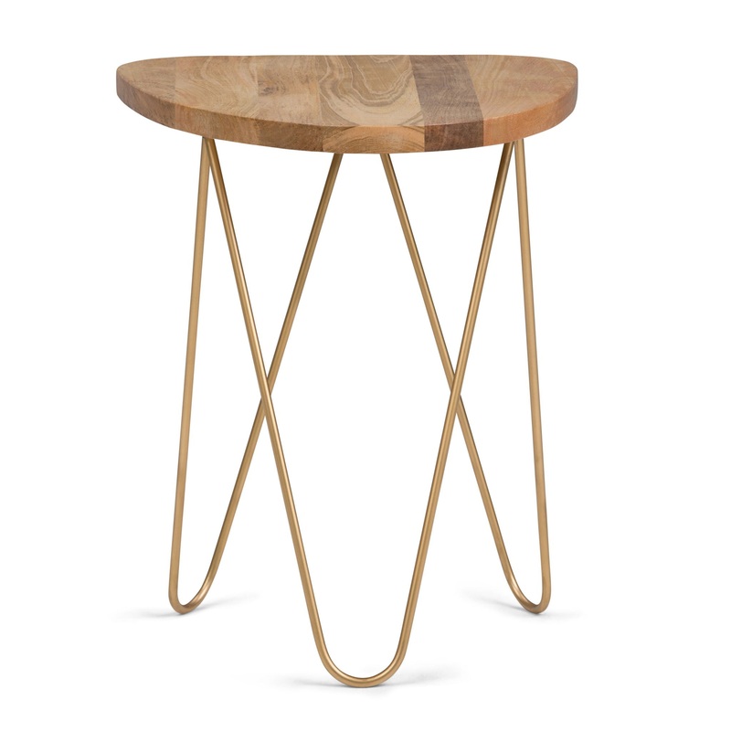 Patrice – Wood Accent Table – Natural / Gold