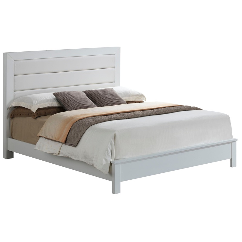 Stylish Transitional Bedroom Bed – White