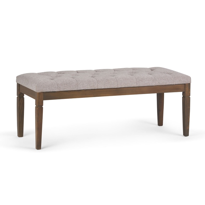 Waverly – Tufted Ottoman Bench – Cloud Gray