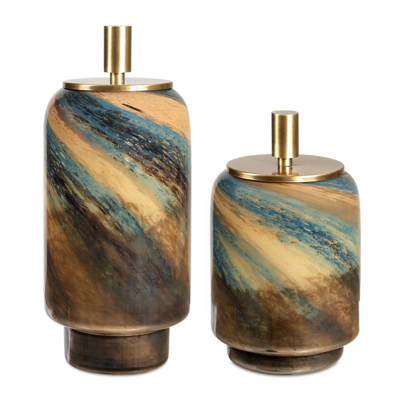 Celestial Tide – Glass Containers (Set of 2) – Bronze