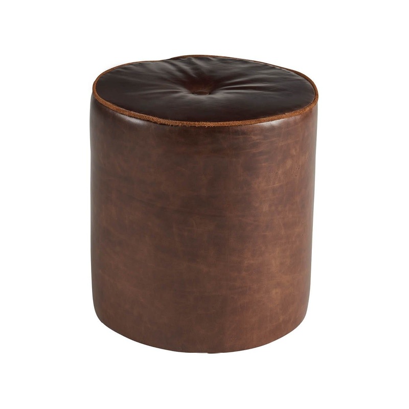 Gemma – Round Ottoman, Special Order – Dark Brown