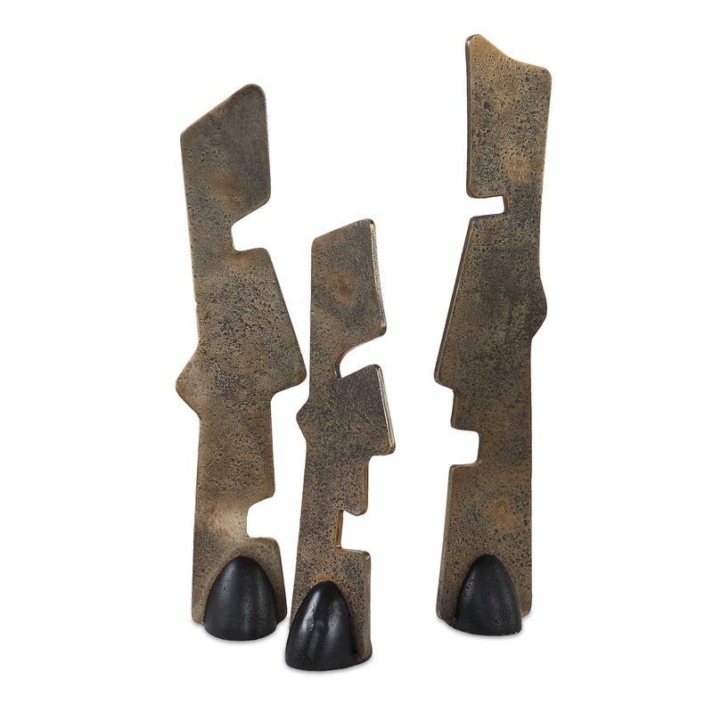 Geometric Echoes – Sculptures (Set of 3) – Bronze