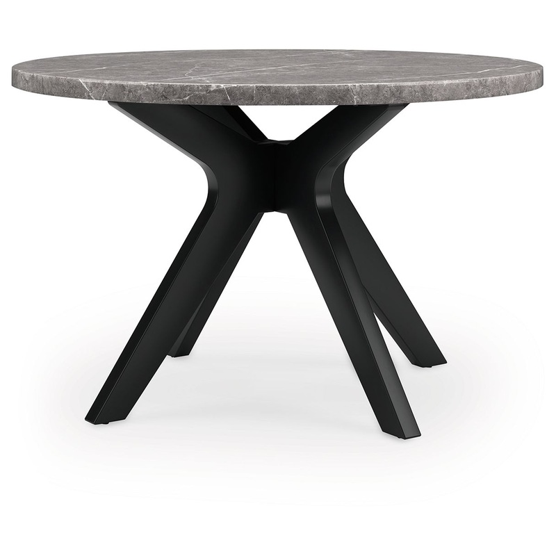 Glinari – Taupe / Black – Round Dining Room Table