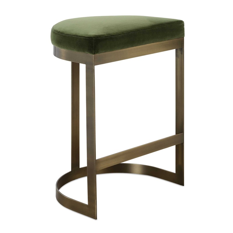 Ivanna – Brass Counter Stool – Moss