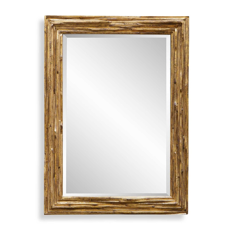 Overlap – Teak Wood Mirror – Light Brown