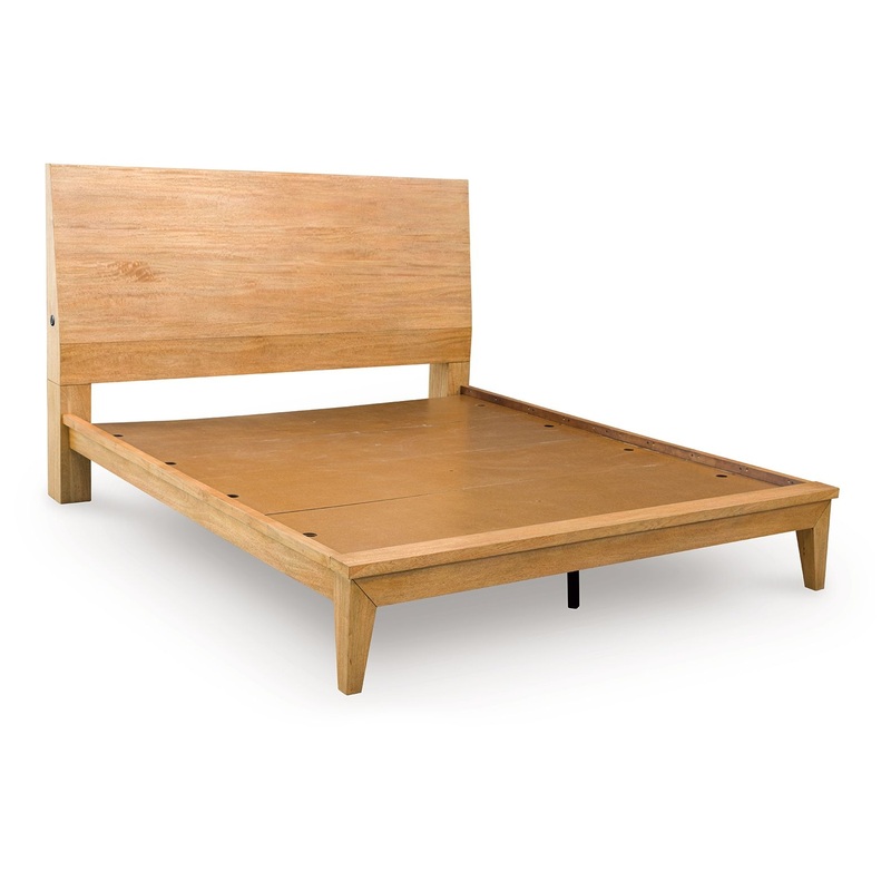 Sherbana – Panel Bed|Light Brown|King|Queen|California King