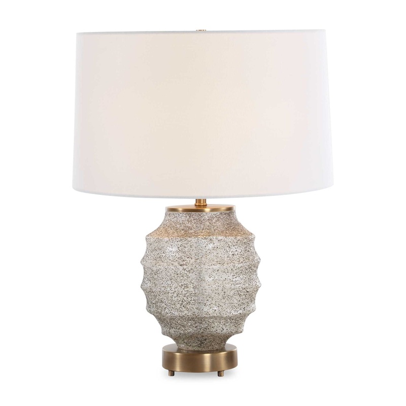 Acosta – Ribbed Table Lamp – Gray