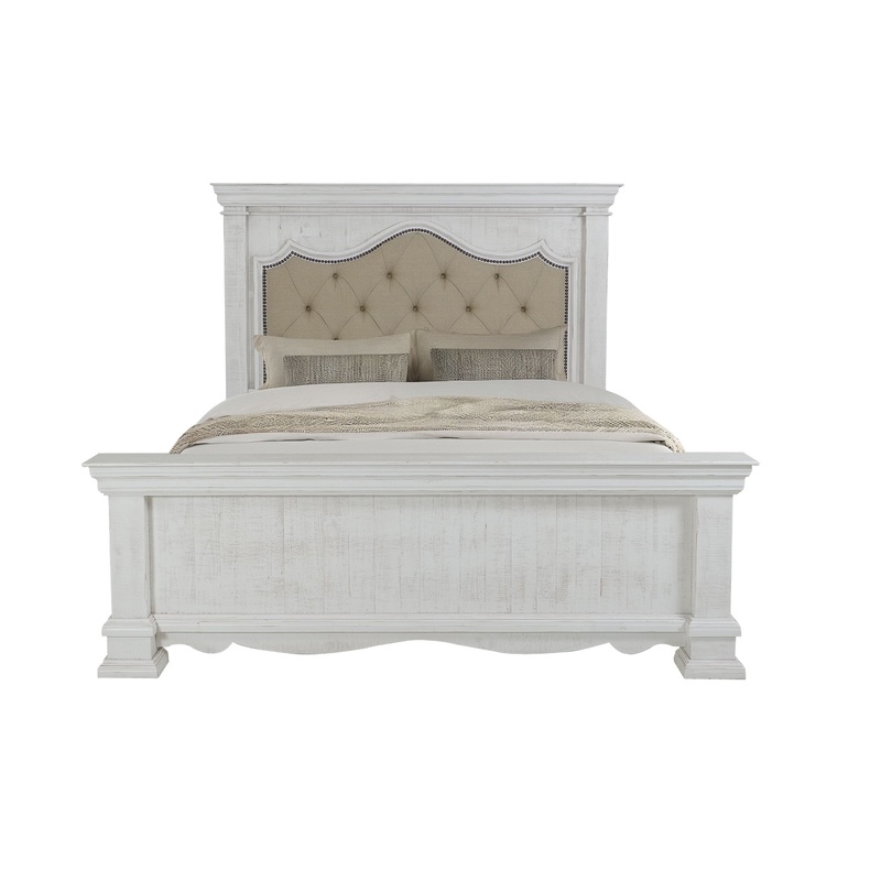 Bella – Panel Bed|White|King|Queen