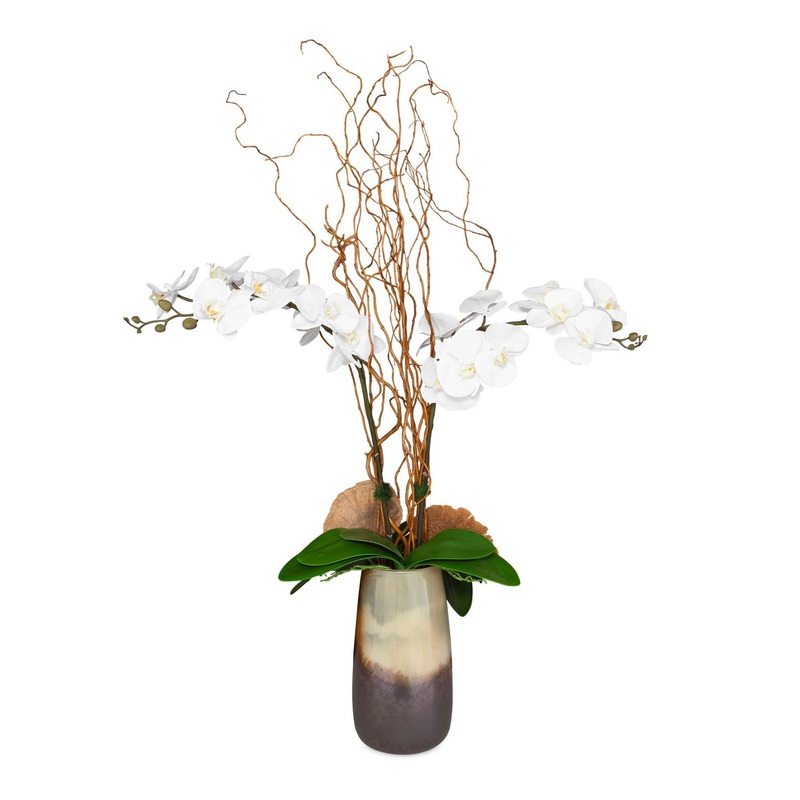 Earthbound Orchid – With Vase – Dark Brown