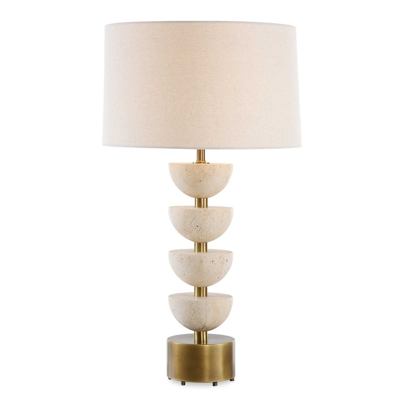 Hemisphere – Travertine Table Lamp – Beige