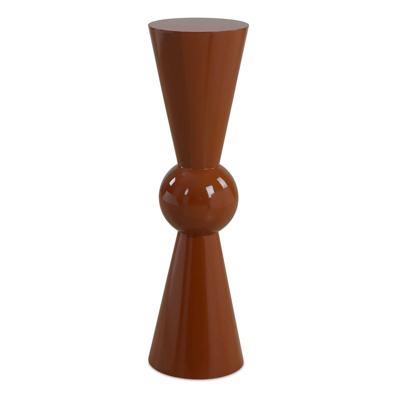 Hepler – Gloss Terracotta Drink Table – Dark Brown