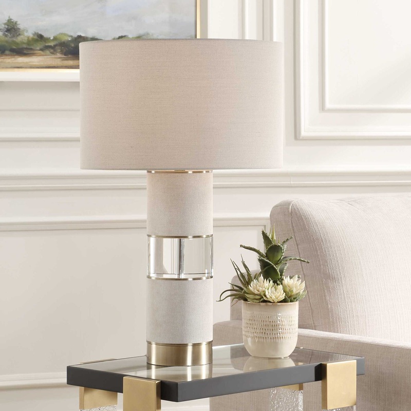 Maliyah – Linen Table Lamp – White