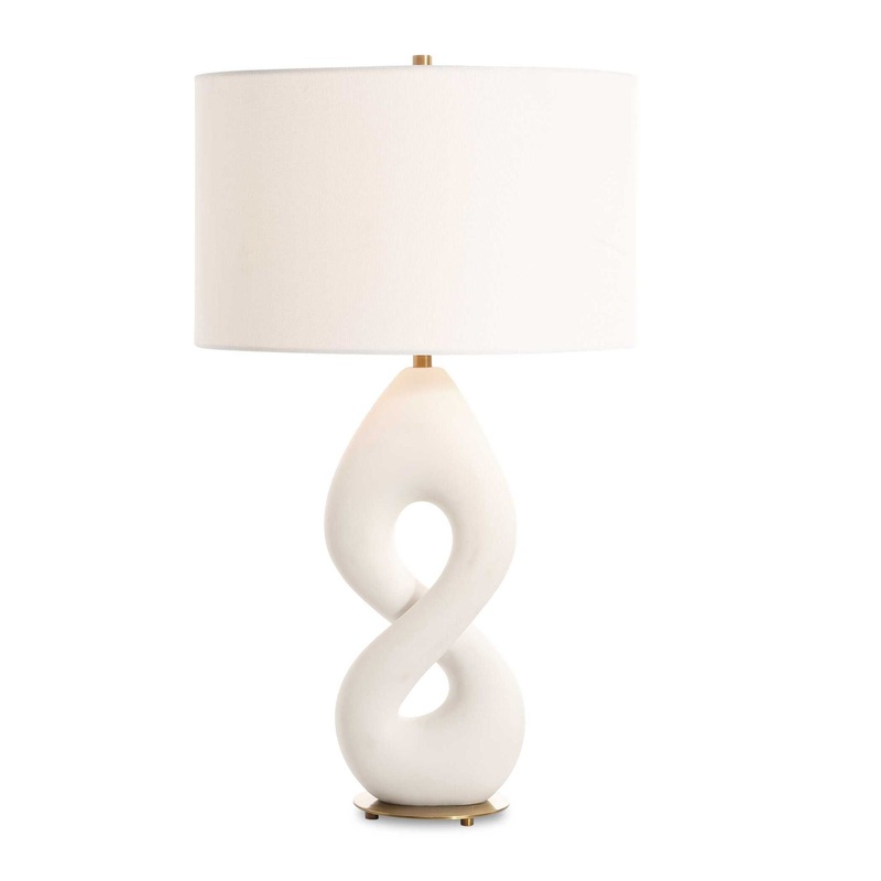 Meridian – Ivory Stone Table Lamp – White