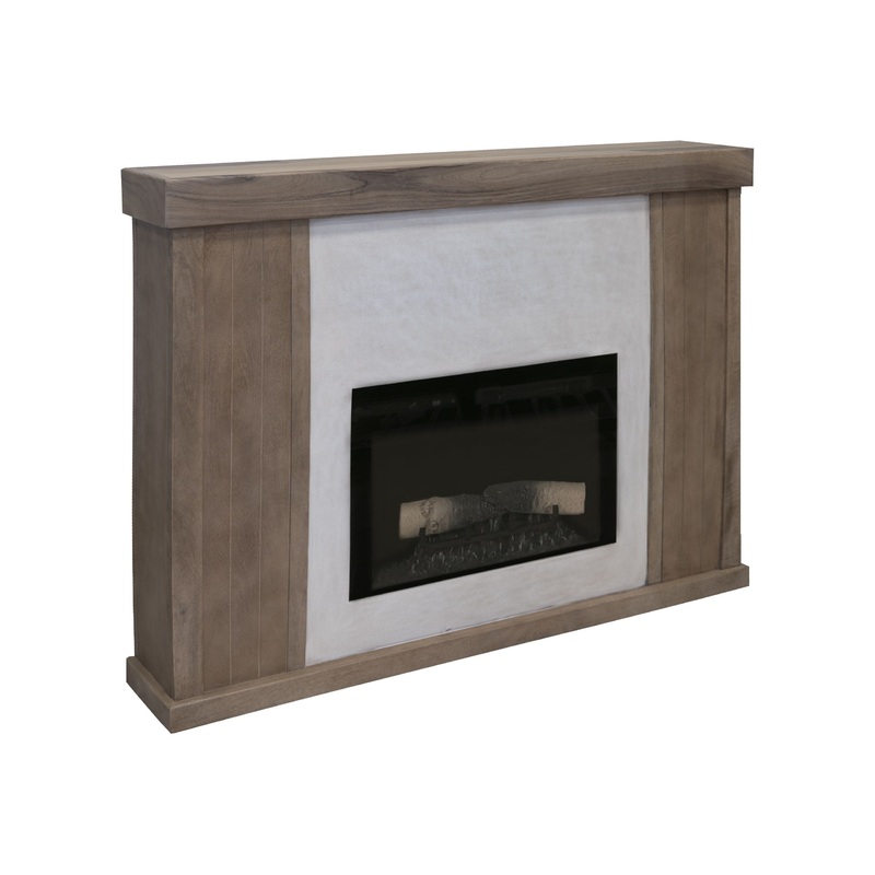 Natural Parota – Electric Fireplace – Dark Brown