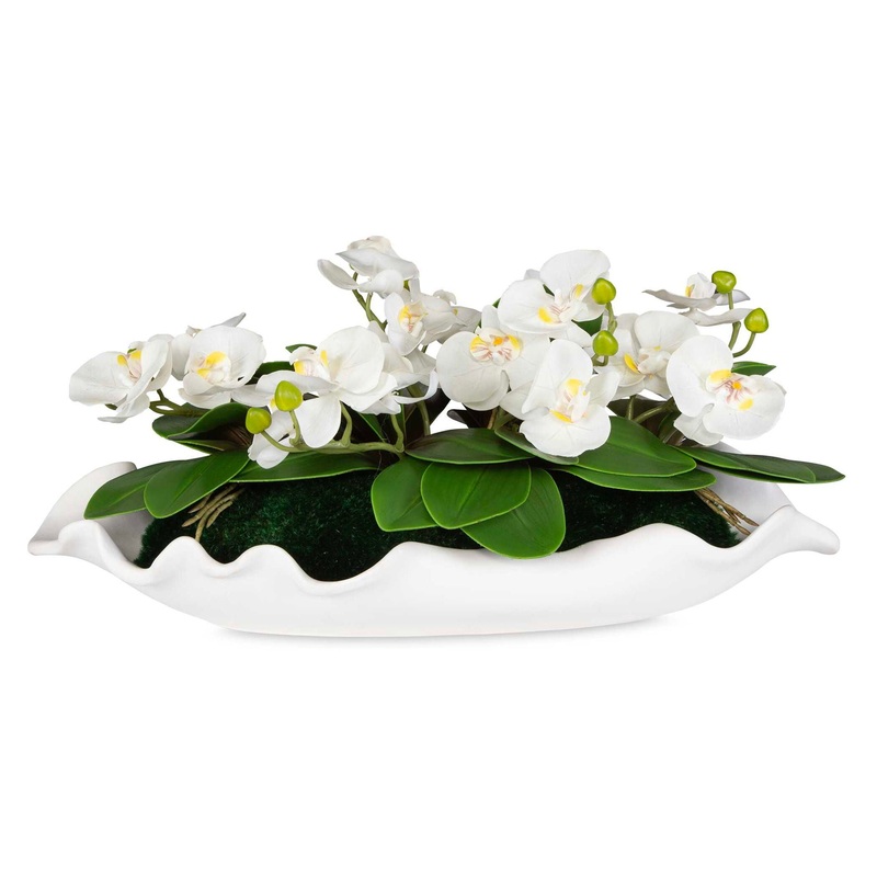 Opulence Orchid – Centerpiece With Bowl – White