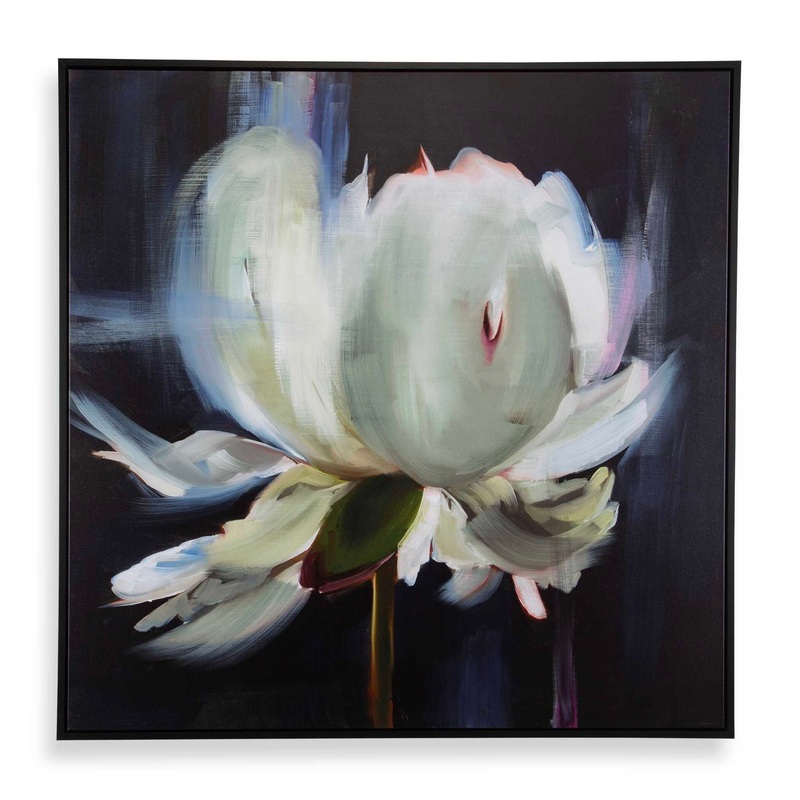 Peony – Framed Floral Art – Black