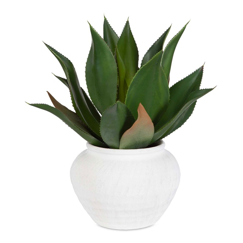 Tierra Agave – Centerpiece With Vase – White