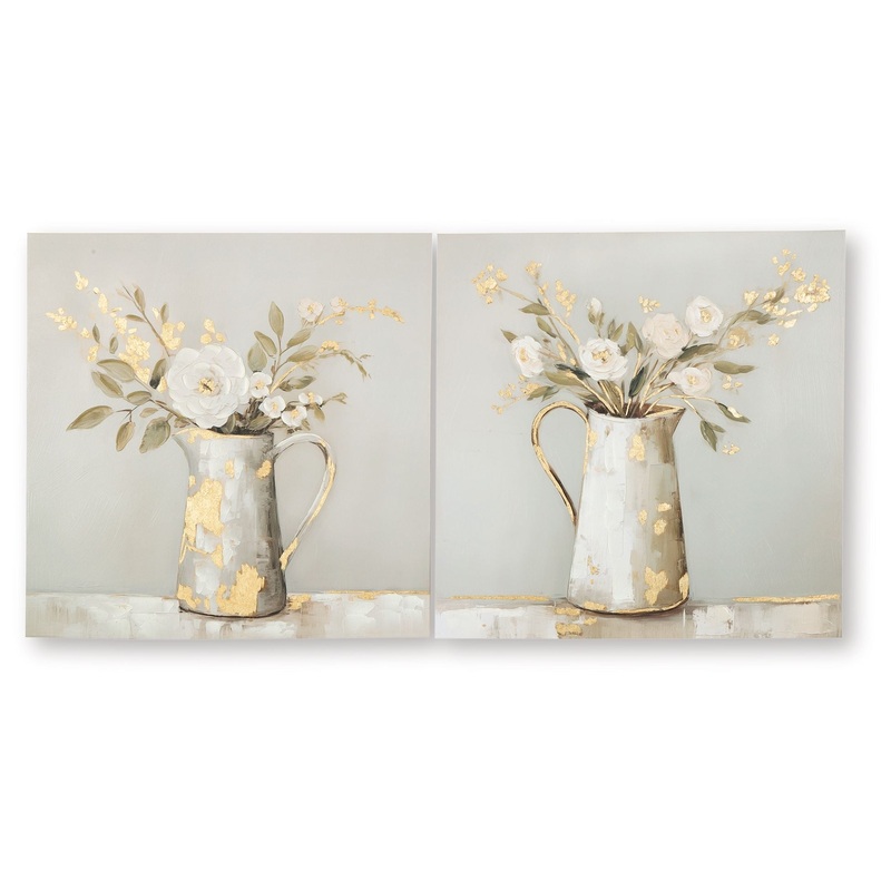 Amoryville – Taupe / Green / Gold Finish – Wall Art Set (Set of 2)