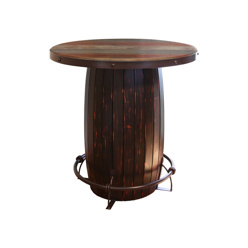 Antique – Bistro Barrel Table|Dark Brown|Black