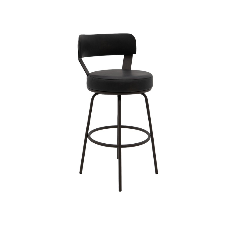 Maison – Upholstered Barstool|Black|Counter Height (24″-27″)|Bar Height (28″-30″)