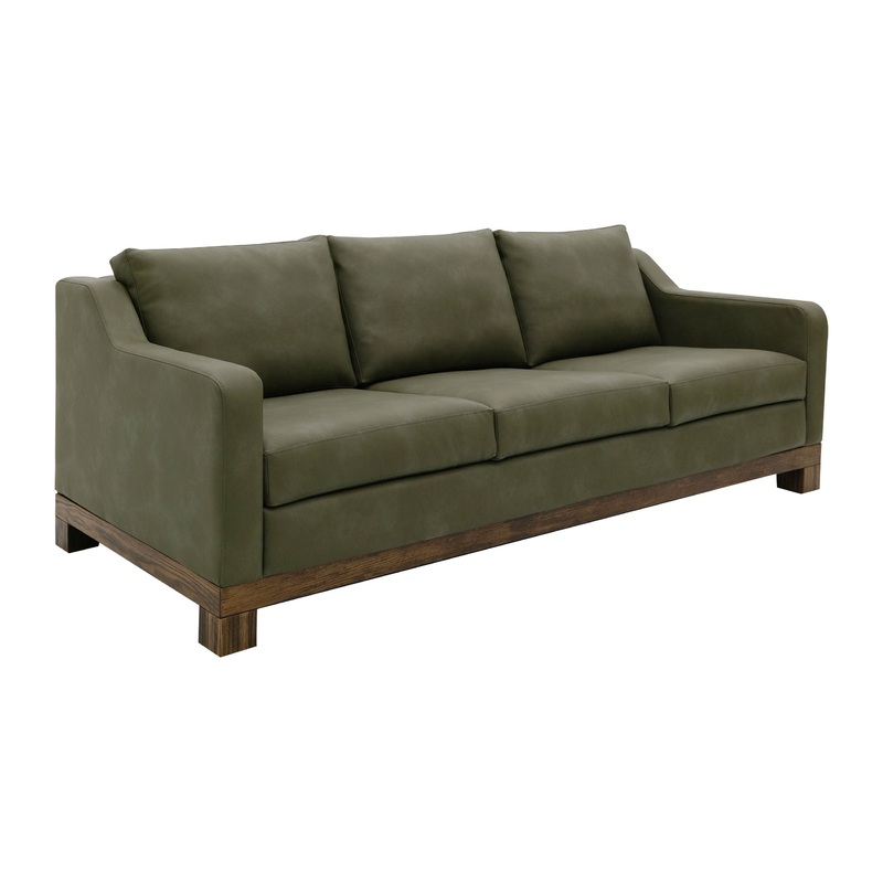 Natural Teca – Sofa – Olive Green