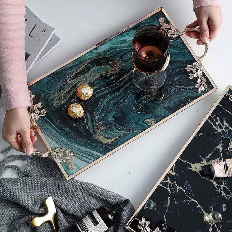 Nebula Marble Tray|Dark Blue