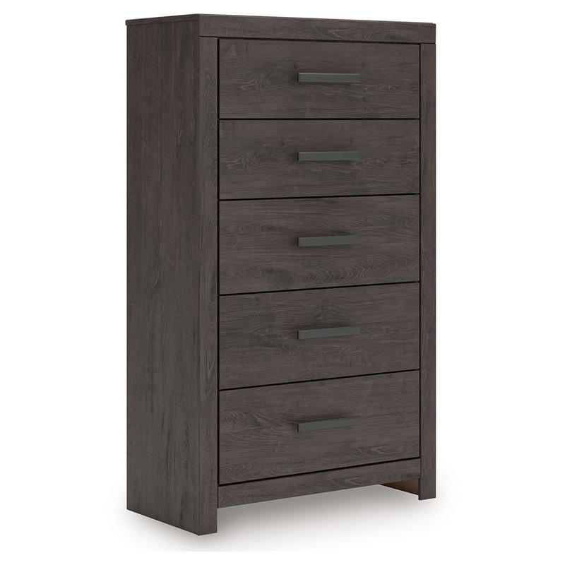 Prendonea – Charcoal – Five Drawer Chest