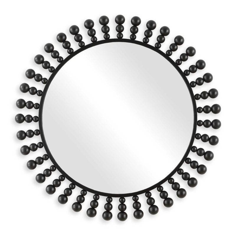 Aziel – Round Mirror – Black