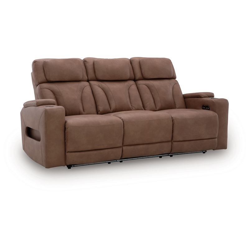 Clean-Slate – Caramel – Power Reclining Sofa / Adj Headrest