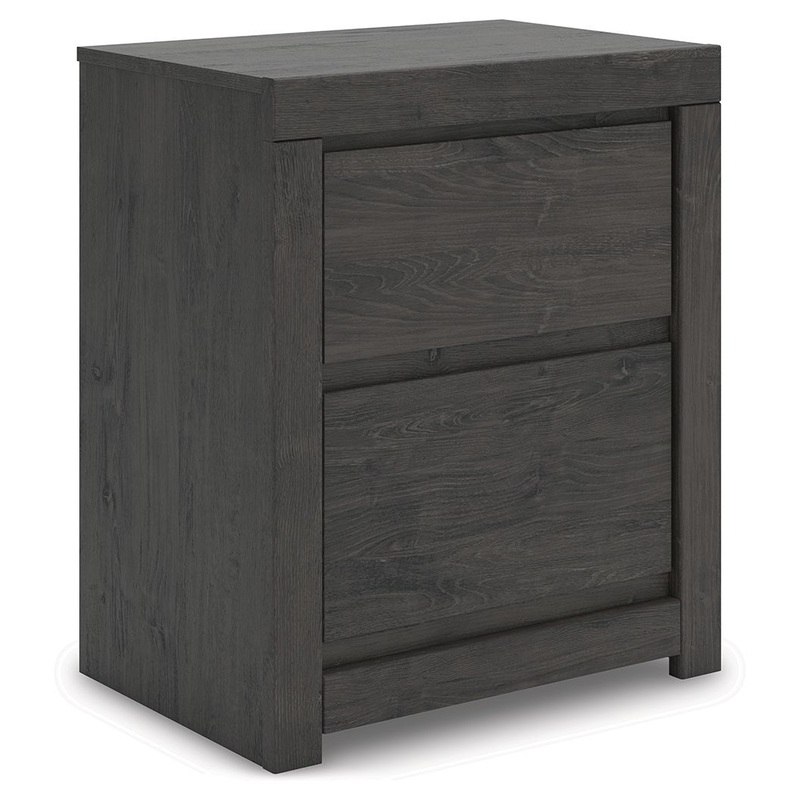 Fraluna – Charcoal – Two Drawer Night Stand