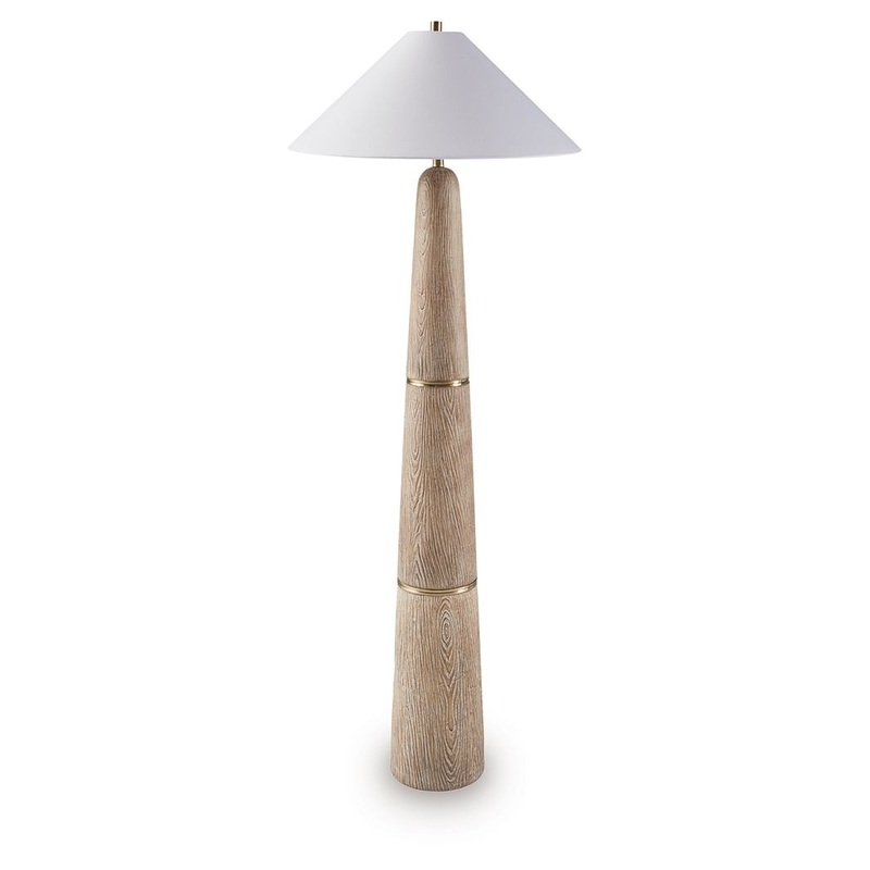 Gasparleigh – Brown / Gold Finish – Poly Floor Lamp