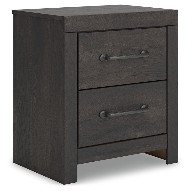 Hollivern – Dark Gray – Two Drawer Night Stand