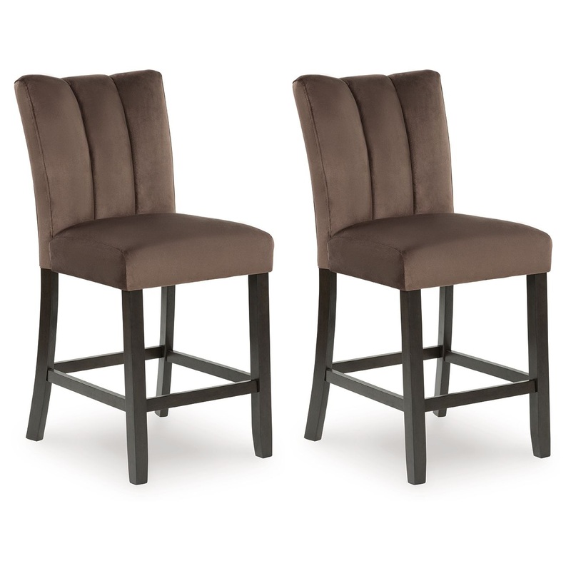 Jeshina – Mocha – Upholstered Barstool (Set of 2)