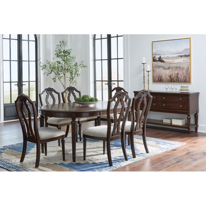 Lavinton – Brown – 8 Pc. – Dining Room Extension Table, 6 Side Chairs, Server