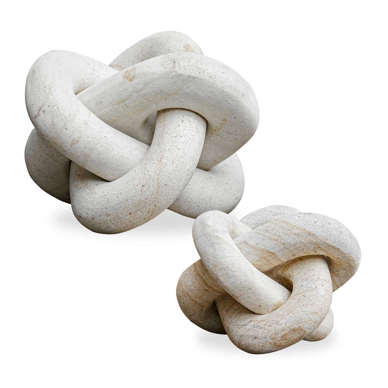Limestone – Link Sculptures (Set of 2) – Beige