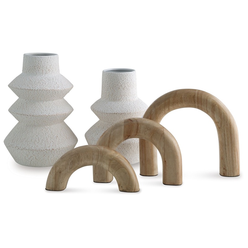 Maddwarth – White / Natural Brown – Accessory Set (Set of 5)