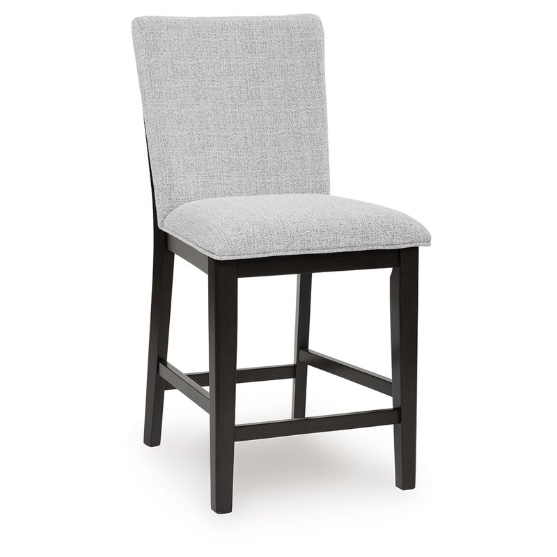 Neymorton – Dark Grayish Brown – Upholstered Barstool (Set of 2)