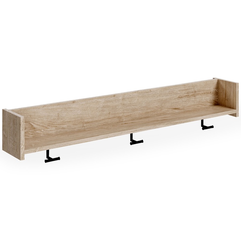 Oliah – Natural – Wall Mounted Coat Rack w/Shelf