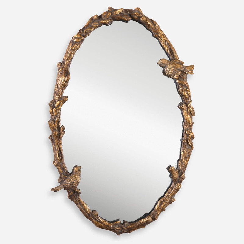 Paza – Oval Vine Gold Mirror