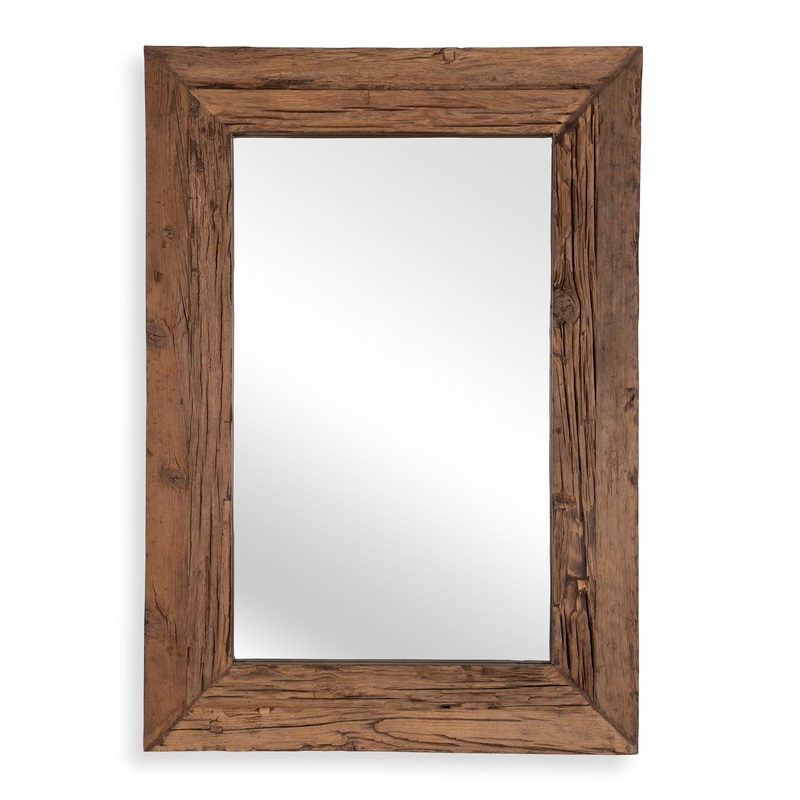 Rennick – Large Reclaimed Pine Mirror – Dark Brown