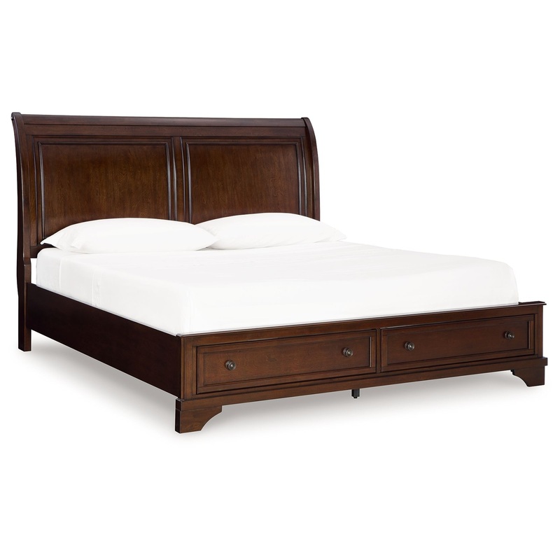 Trellington – Brown – Queen Sleigh Storage Bed