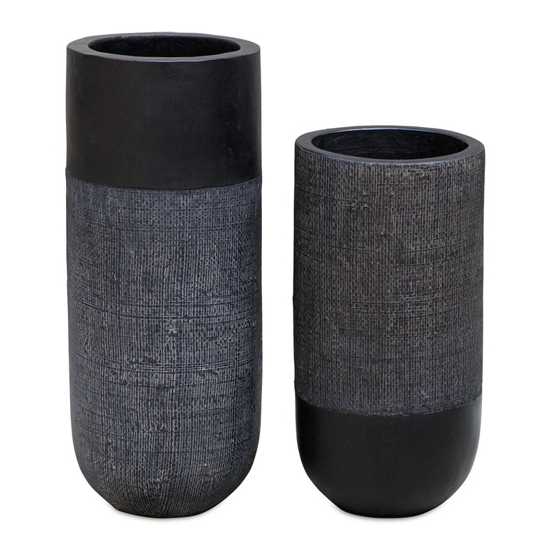 Woven – Shadow Vases (Set of 2) – Black