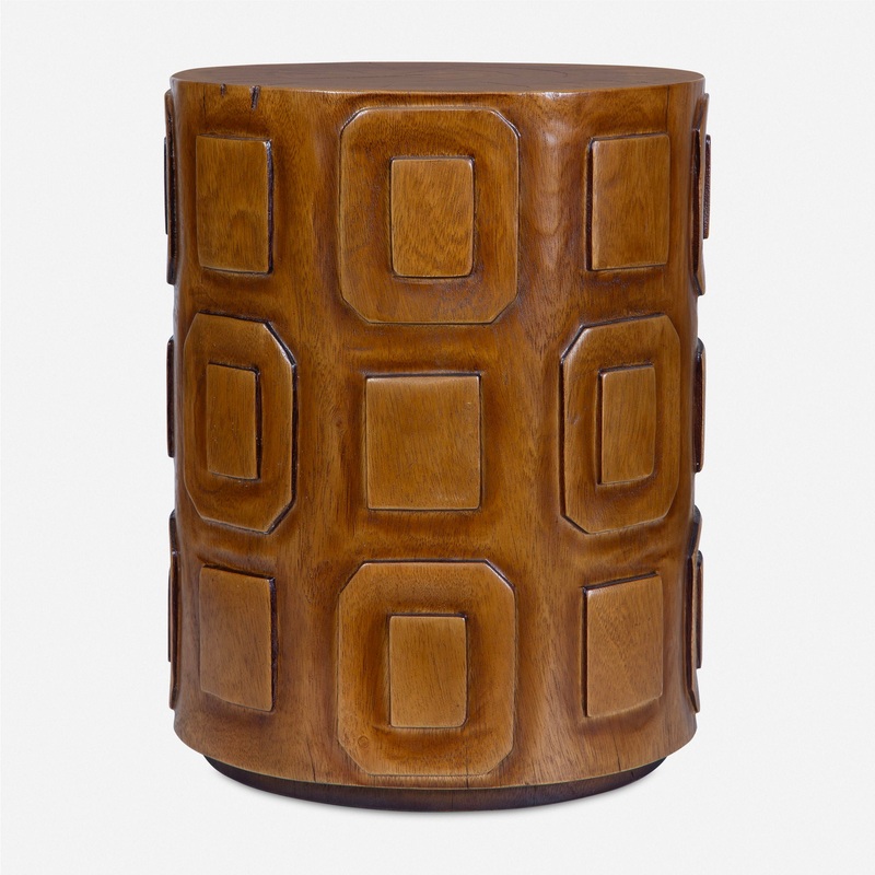 Alson – Geometric Accent Table – Dark Brown