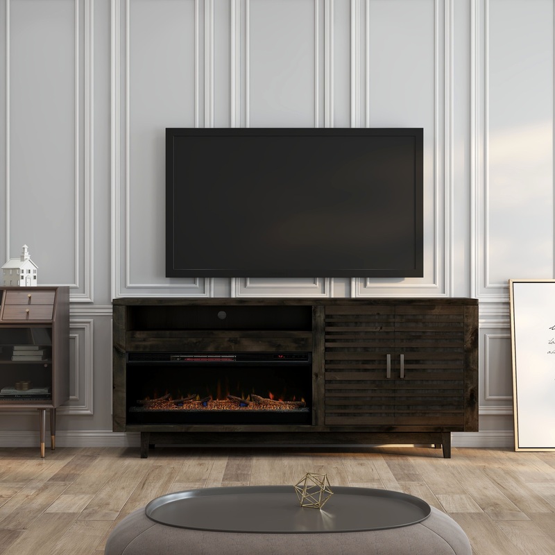 Avondale – Electric Fireplace TV Console, For TVs Up To 95 – Charcoal Brown