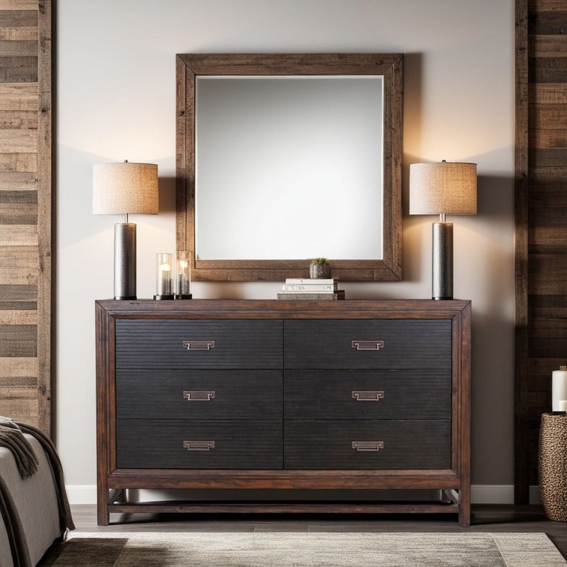 Branson – 6 Drawer Dresser, Two Tone – Brown