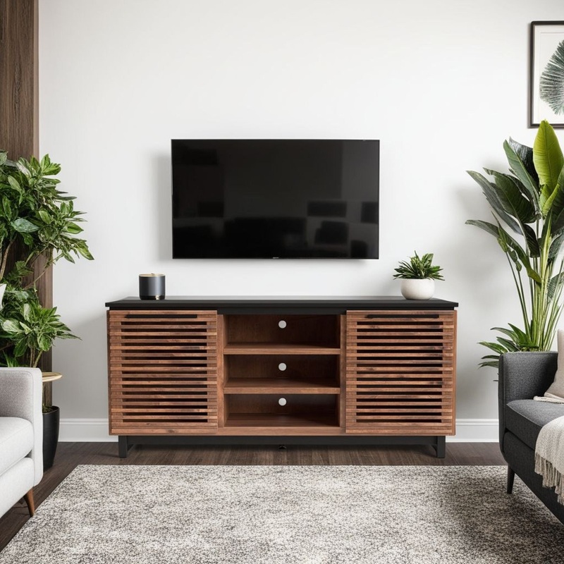 Graceland – TV Stand Console|Light Brown|87″W x 20″D x 33″H|64″W x 20″D x 31″H