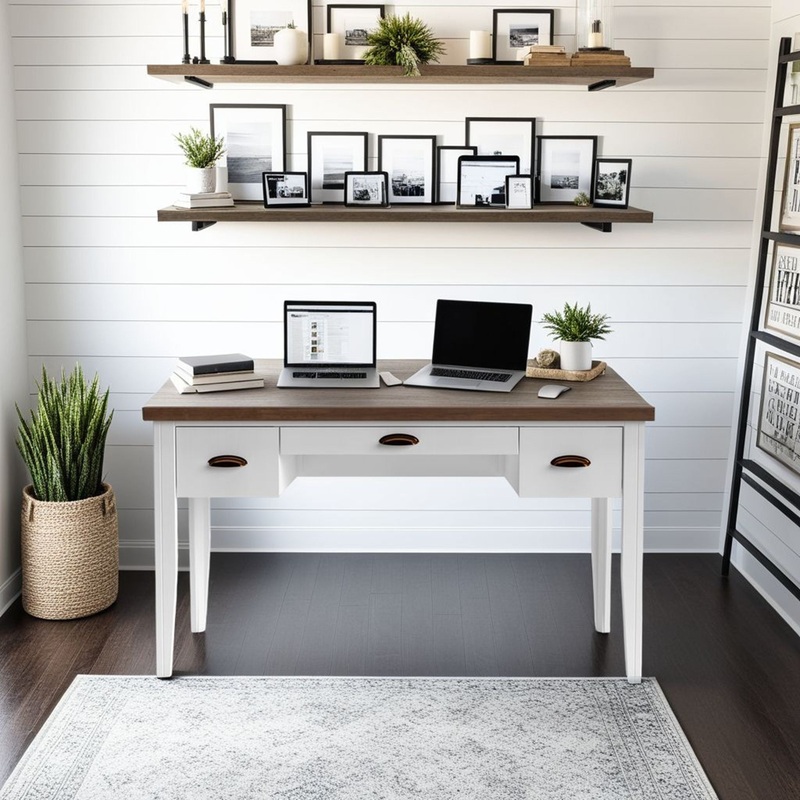 Hampton – Writing Desk – Jasmine Whitewash / Barnwood