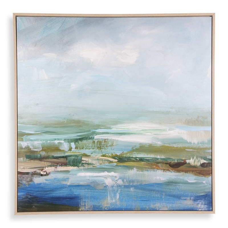 Lush Valley – Framed Canvas – Light Blue