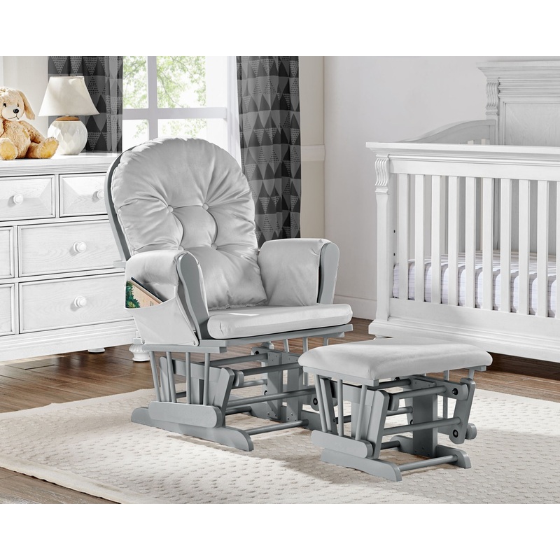 Mason – Glider And Ottoman Gray Wood