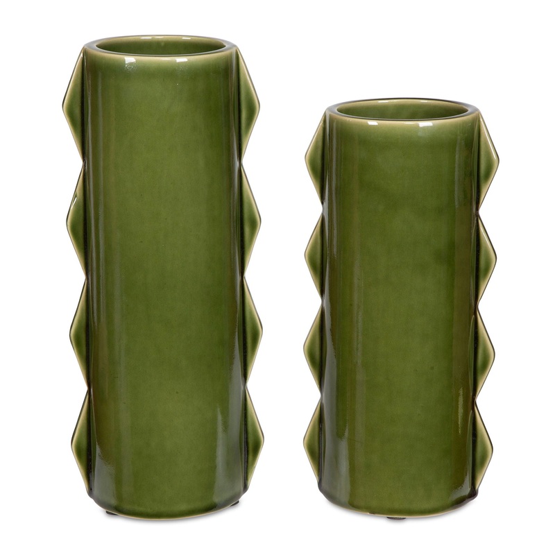 Meander – Vases (Set of 2) – Green